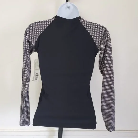 SOLD Seea Womens Top XS Doheny Rash Guard Black Colorblock Raglan Sleeve NEW - Picture 9 of 13